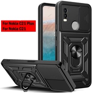 2024 Case BARU STAND/ RING/ Holder / SLIDE LENS NOKIA C21+ Hardcase Protecth CAMERA TPU Silikon/Prot