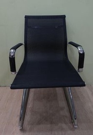 二手家具辦公椅推薦-台北二手家俱-黑色網布會議椅/簡約現代弓形辦公椅/電腦椅