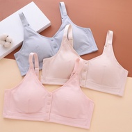 36-48B Cup Wireless Bra Mom Comfortable Underwear Cotton Modal Breathable Front Buckle Underwear Wom
