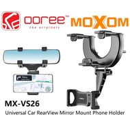 MOXOM MX-VS26 UNIVERSAL CAR REARVIEW MIRROR MOUNT PHONE HOLDER STAND WITH 180 ROTATION ANTI SLIP COATING - BLACK