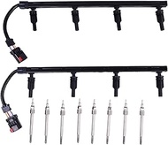 HOLDWELL (8) Glow Plugs 4C3Z-12A342-AA (2) Glow Plug Harnesses 3C3Z-12A690-AA 3C3Z-12A690-BA Set Com