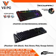 Tecware Phantom 104(Outemu Switch)/Phantom + 104 (Pre-Lubes Switch) Black RGB Mechanical Keyboard