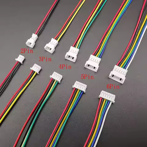 5 Pairs Mini Micro JST 1.25mm Pitch 2P 3P 4P 5P 6Pin Male Female Plug Connector Socket With Wire Cab