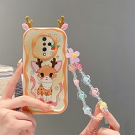 For Vivo S1 Pro X50 Lite V1937 1937 1920 Case Cute Cartoon Pattern Design with Flower Bracelet Phone