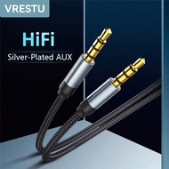 VRESTU แจ็ค 3.5 สายสัญญาณเสียงชาย 3.5 มม.Hifi สเตอริโอแจ็ค 3 5 สำหรับ PC Xiaomi Oneplus หูฟังลำโพง M