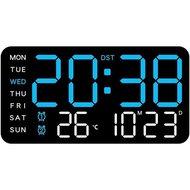 Large Digital Wall Clock with Remote Control LED Timer with Temperature Date Week Automatic Function