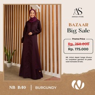 PUSAT NIBRAS GAMIS WANITA NB B40 BURGUNDY / GAMIS NIBRAS PROMO YESS