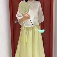 Chinese ancient hanfu blue dharma costume, Chinese spa outfit