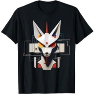 Fox Fantasy Artwork Geometric T-Shirt - Animal Art Fox T-Shirt Premium Cotton Combed 24s Original 10