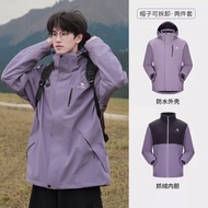 Camel Mens 3-In-1 Waterproof Hiking Jackets Oil-proof Fleece Warm Windbreakers