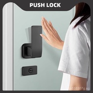 American Style Flat Handle Bathroom Bedroom Direct Push Indoor Door Lock Silent Split Push-Pull Wood