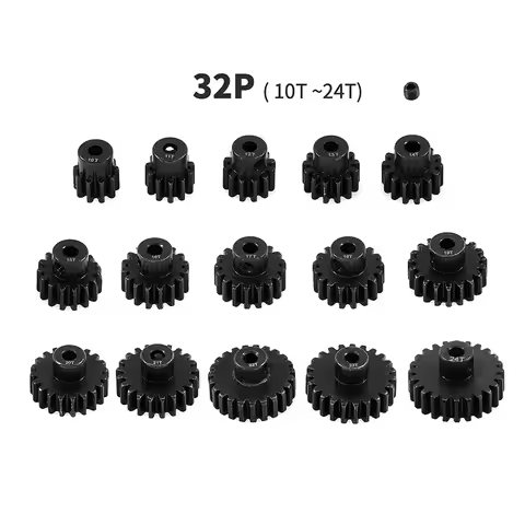 Motor Gear 0.8M 32P 3.175mm 10-11-12-13-14-15T-16-17-18-19-20-21-22-23-24T 45# Hardened Steel Pinion