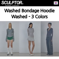 [SCULPTOR]  "Washed Bondage Hoodie Washed" with 3 Colors  100% Authentic from Korea Brand
