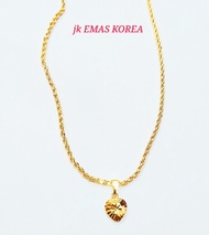 RANTAI leher pintal + loket love Emas Korea necklace golden plated