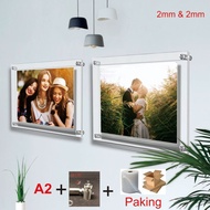 A2 Akrilik Poster 2mm Mount Dinding &amp; 2mm Acrylic Frame Akrilik Displa
