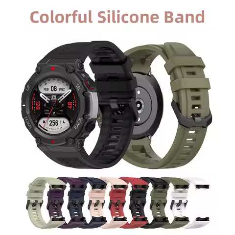 Silicone Watchband Strap For Huami Amazfit T-Rex 2 T-Rex2 Smart Watch Band