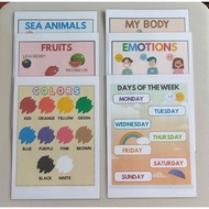 Laminated educational charts for kids