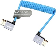Uonecn 4K Coiled HDMI Cable for Camera HDMI Cable for Atomos Ninja V, Right Angle HDMI for Sony A7si
