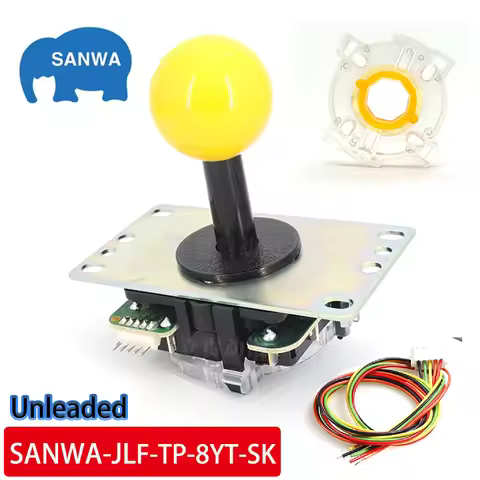 Japan Sanwa Joystick JLF TP 8YT SK Fighting Rocker with Topball, 5Pin Wire, Jamma Arcade Vending Gam