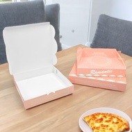 10PCS 6/7/8/9 Inch Printed Pink Pizza Box with Handle – Take Out Packaging Box