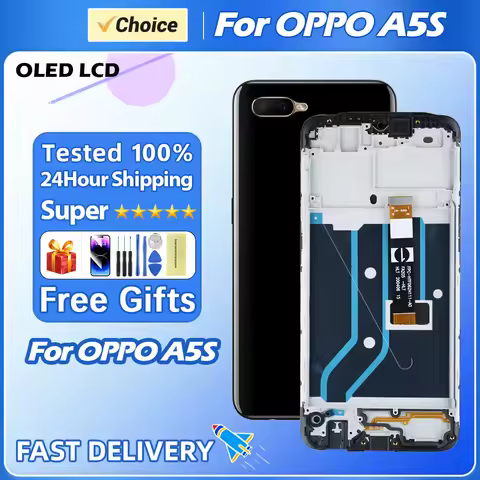 6.2" For Oppo A5s AX5s LCD Display Touch Screen Digitizer Assembly With Frame For Oppo A5s CPH1909 C