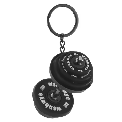 Mini Dumbbell Keychain Metal Gym Keyring Fitness Workout Key Holder Small Weights Motivational Fitne