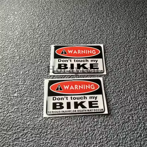 2x 3D Crystal Soft Adhesive Glue Car Stickers Warning Do Not Touch My Bike Auto Bumper Motor Bicycle