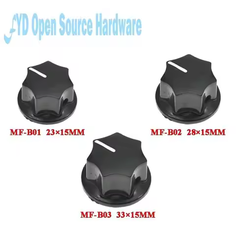 10PCS / LOT Bakelite Knob MF-B01 MF-B02 MF-B03 Hexagonal Potentiometer Band Switch Cap Inner Hole 6M