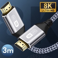 8K HDMI Cables 2.1  10FT/3M 48Gbps 1ms HDMI, Ultra High Speed Braided HDMI Cord (8K60 4K120 144Hz) HDCP 2.2 2.3