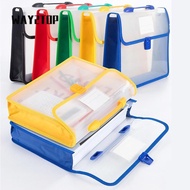 WAY2TOP File Handbag, Waterproof Transparent File Folders, Large Capacity Portable A4 Document Stora