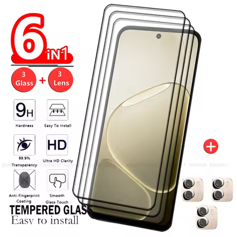 6-in-1 For OPPO A6K Glass OPPO A6K Tempered Glass HD 9H Phone Protective Full Cover Glue Screen Prot