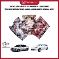 TOYOTA ALTIS 1.8 1ZZ-FE 16V WISH ZNE10 PISTON RING SET 79MM ORIGINAL TOYOTA JAPAN 13011-22221