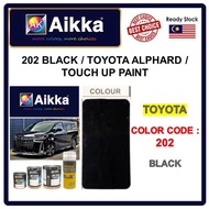 AIKKA Automotive Paint / TOYOTA ALPHARD 202 BLACK / Touch Up Paint / DIY Cat Spray Tin / Car & Motor