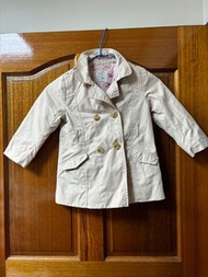 轉賣～Zara baby girl 雙排扣氣質防風風衣外套～ 98公分～2～3歲