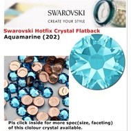 Hotfix Crystal Swarovski Elements Batu Tampal/Iron on Crystal (Aquamarine 202)