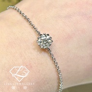 ［Real Moissanite］Can Pass Diamond Test 18K Gold Six Prong One Diamond Bracelet MBG018 Moissanite Bra