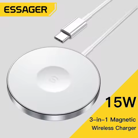 Essager Magnetic Induction Wireless QI charger 3 in 1 phone Fast Charging Stand For Iphone14 Airpods