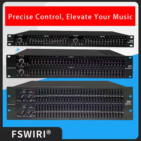 FSWIRI 2231 Dual Channel 31-Band Equalizer Rack Mount 2-channel Stereo Graphic Equalizer