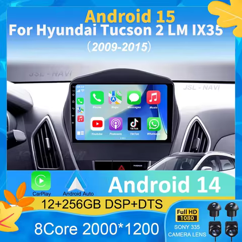 Android 15 Carplay Auto Multimedia Car Radio Player For Hyundai Tucson 2 LM IX35 2009-2015 Autoradio