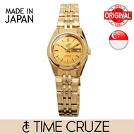 [Time Cruze] Seiko 5 SYMA38J1 Japan Made Automatic Small Gold Stainless Steel Gold Dial Women Watch SYMA38J SYMA38