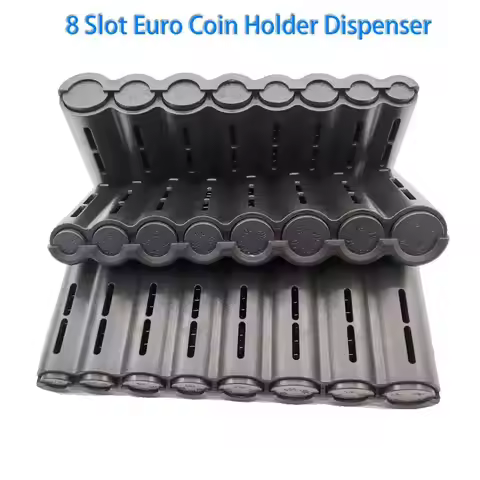Creative Portable 8 Slot Euro Coin Storage Dispenser Euro Coin Holder Collector For Home Waiter Driv