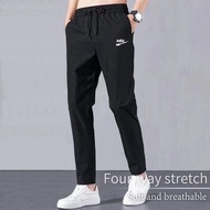 jogger pants men seluar track lelaki tracksuit sport long pants Stretch fabrics stretch belt