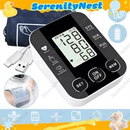 SerenityNest Voice Prompt Blood Pressure Monitor Rechargeable Digital Meter Arm Type With Big LCD