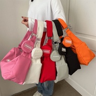 New Crossbody Bag Women's INS High Capacity Solid Canvas Bag Shoulder Bag