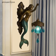 [Prs] Mermaid Wall Lamp,Vintage Base Design Night Light, Vintage Style Bedroom Hotel Restaurant Deco