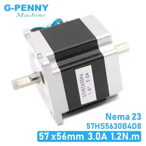 Nema23 Dual Shaft CNC Stepper motor 57x56 NEMA 23 stepper motor D=8mm 3A 1.26N.m double shaft steppi