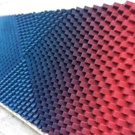 幾何藝術品 - 3D 木牆藝術 - 吸音板 - 藍色紅色牆壁裝飾