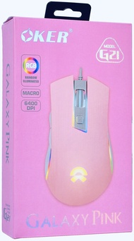 mouse G21 oker ergonomic gaming galaxy pink