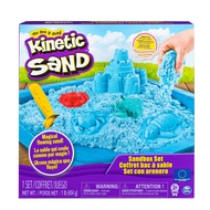 Kinetic Sand Sandbox Set - Blue Magical Flowing Sand, Toys for Kids Ages 3+