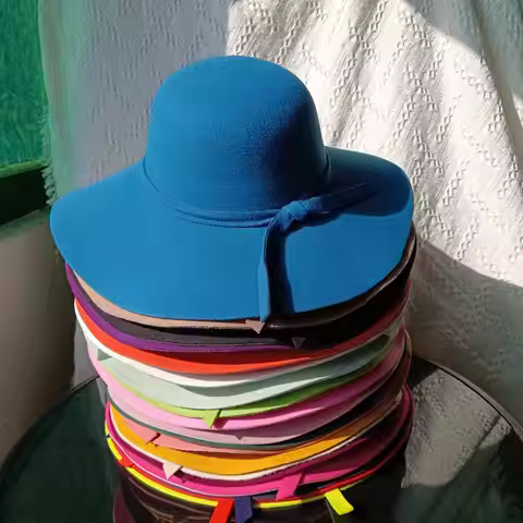 Dome fedora hat imitation wool women's classic Hepburn style Fedora large brim party hat large brim 